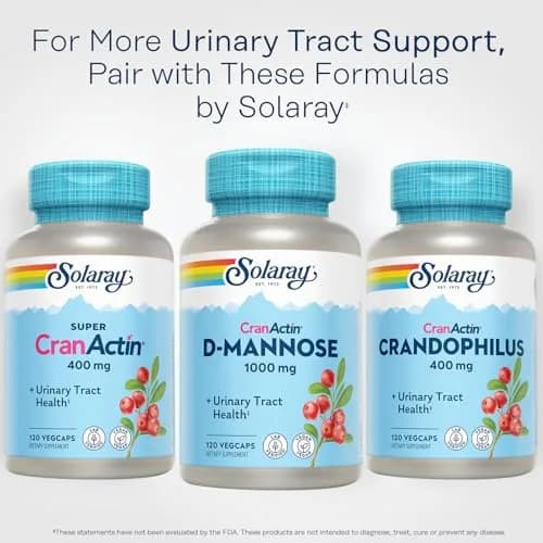 SOLARAY D-Mannose with CranActin Cranberry Supplement 120 Count | Urinary Support & Antioxidant Boost thumbnail 6