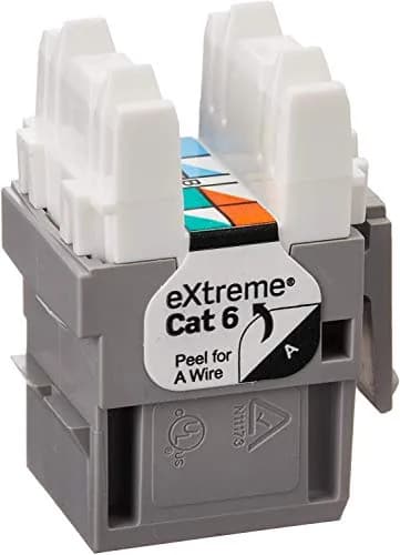 Leviton Extreme Quick Port Connector, 25-Pack, Gray | TIA/EIA Category 6 Certified thumbnail 2