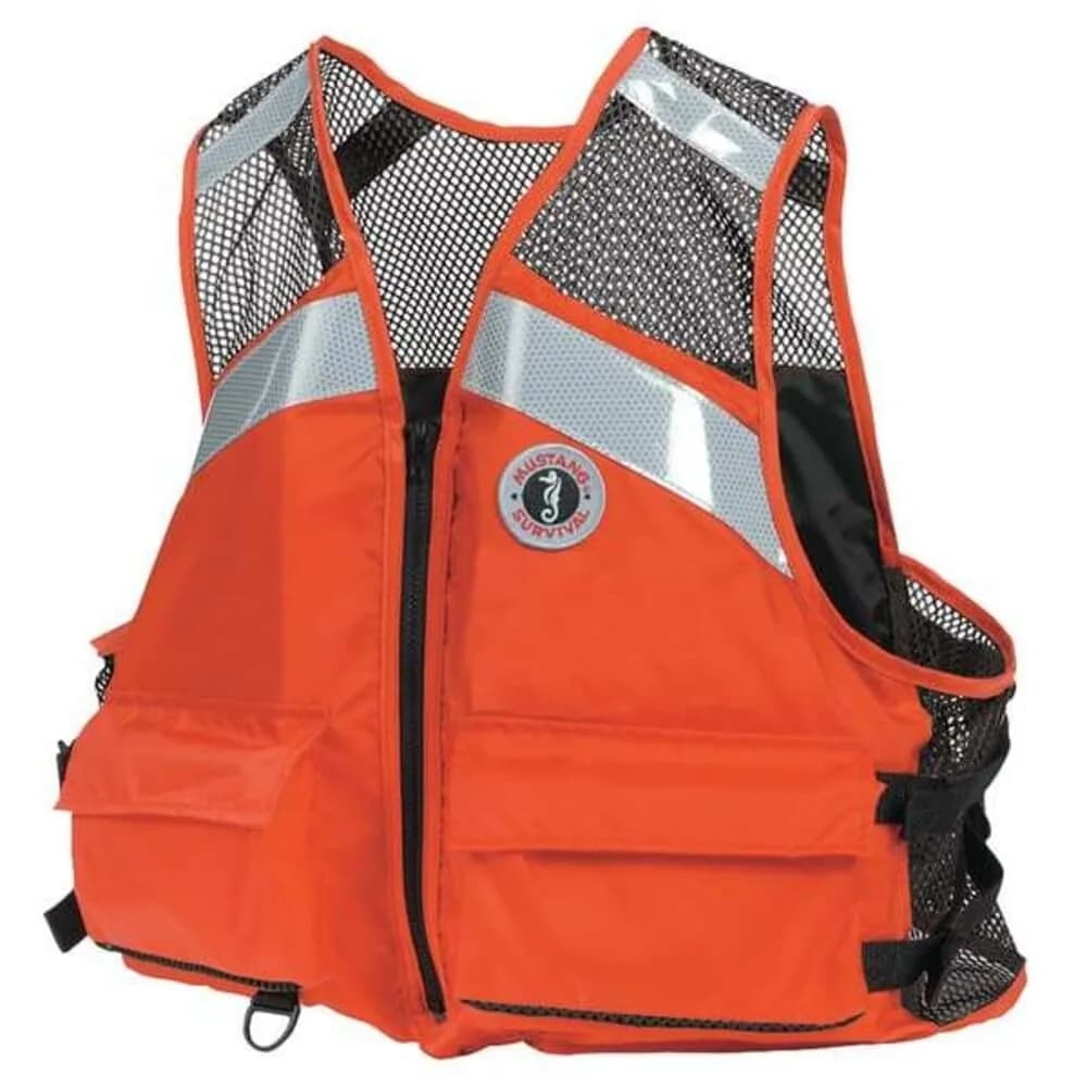 Mustang Survival Personal Flotation Device Orange XXXL | USCG Approved, Mesh Shoulders, Side Adjustments — 3X-Large