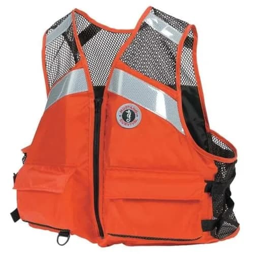 Mustang Survival Personal Flotation Device Orange XXXL | USCG Approved, Mesh Shoulders, Side Adjustments thumbnail 1