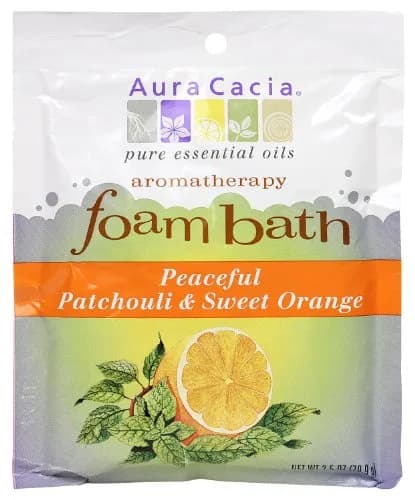 Aura Cacia Aromatherapy Foam Bath Peaceful Patchouli & Sweet Orange 210 ml (7.5 Fl Oz) | Pure Essential Oils for Mind, Body & Spirit thumbnail 1