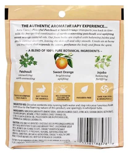 Aura Cacia Aromatherapy Foam Bath Peaceful Patchouli & Sweet Orange 210 ml (7.5 Fl Oz) | Pure Essential Oils for Mind, Body & Spirit thumbnail 2