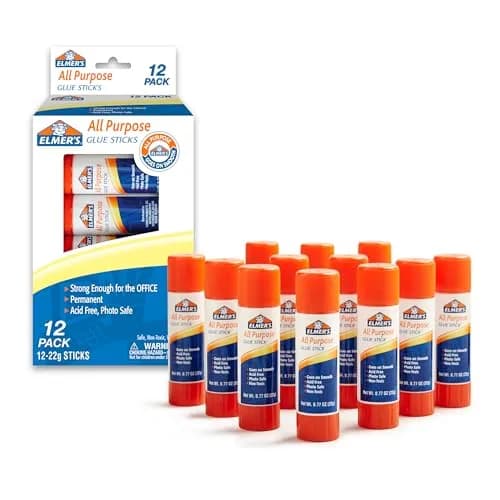Elmer's All Purpose Glue Sticks, Washable & Non-Toxic, Clear, 22g, 12 Pack | Safe, Easy & Versatile for Crafts & School thumbnail 1