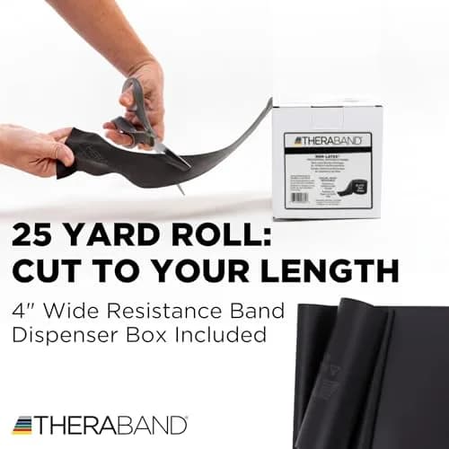 THERABAND Resistance Band Black Special Heavy 25-Yd Latex-Free | Custom Length for Strength & Rehab thumbnail 2