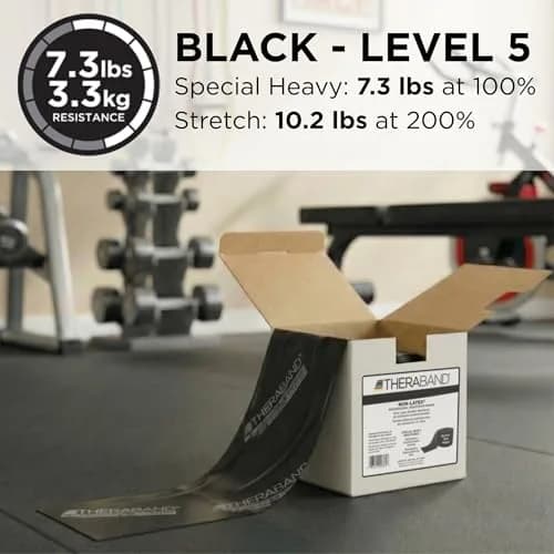 THERABAND Resistance Band Black Special Heavy 25-Yd Latex-Free | Custom Length for Strength & Rehab thumbnail 3