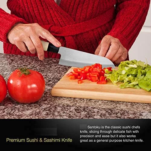 Happy Sales Santoku Knife 16.5cm | Japanese Stainless Steel Kitchen Knife thumbnail 4