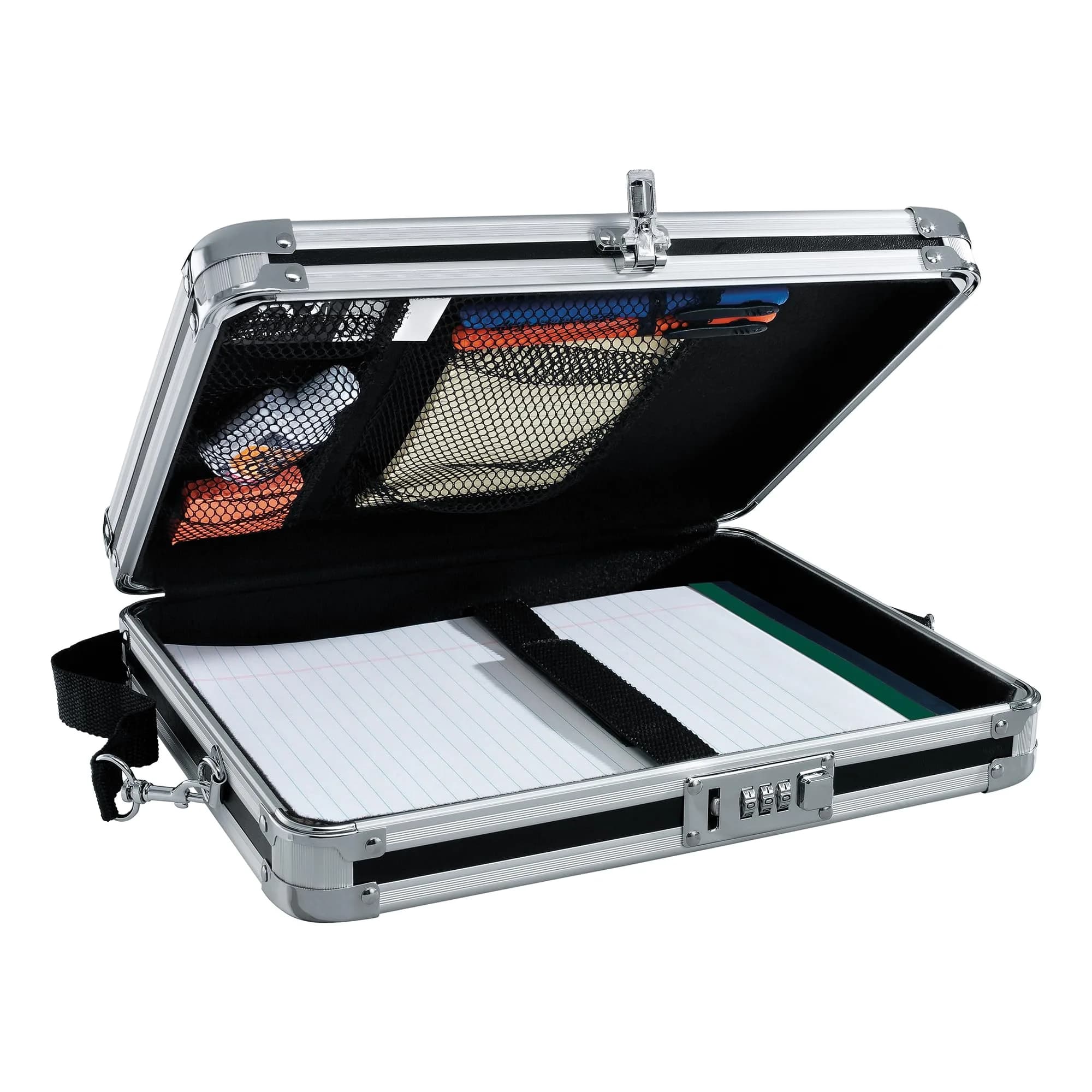 Vaultz Locking Storage Clipboard with Key Lock, Black | Secure 8.5x11 Document Holder — Black-silver