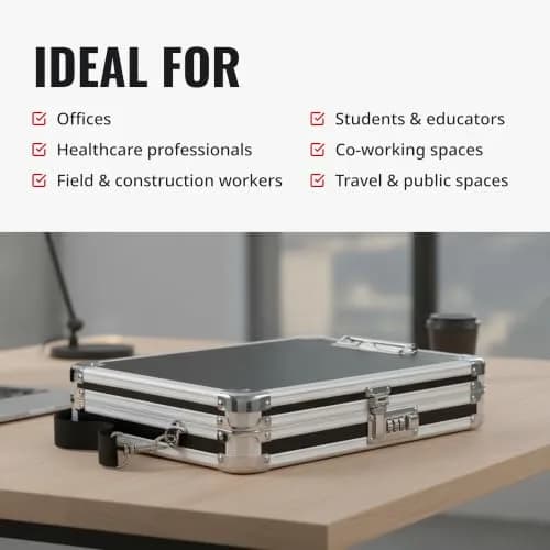 Vaultz Locking Storage Clipboard with Combination Lock, Black | Secure Office & Field Organizer thumbnail 4