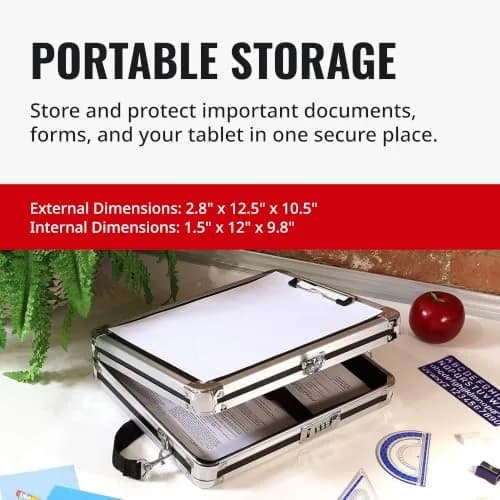 Vaultz Locking Storage Clipboard with Combination Lock, Black | Secure Office & Field Organizer thumbnail 6