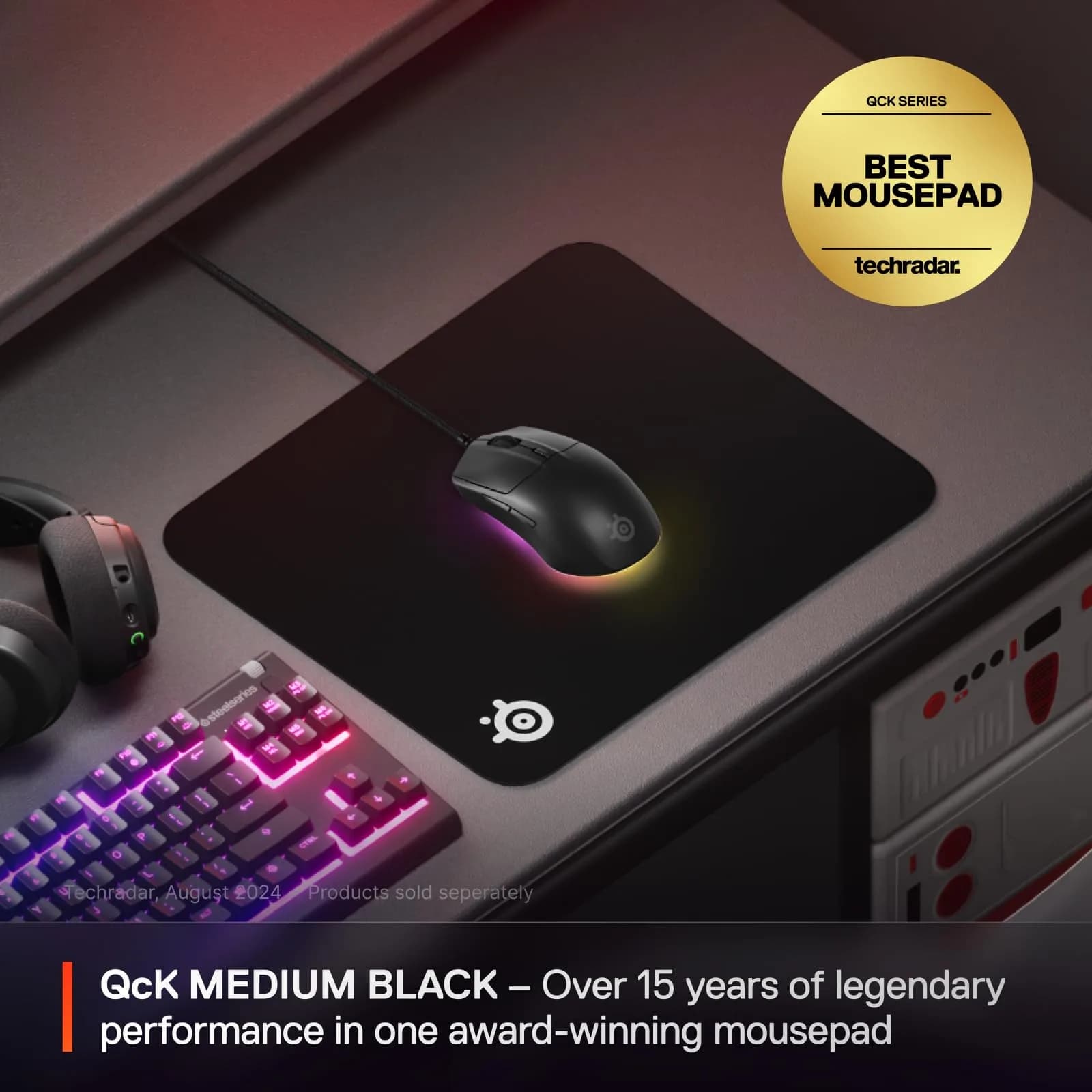 SteelSeries QcK XXL CS2 Dragon Lore Classic Black Medium Gaming Mousepad | Peak Tracking and Stability for Desks - view 2