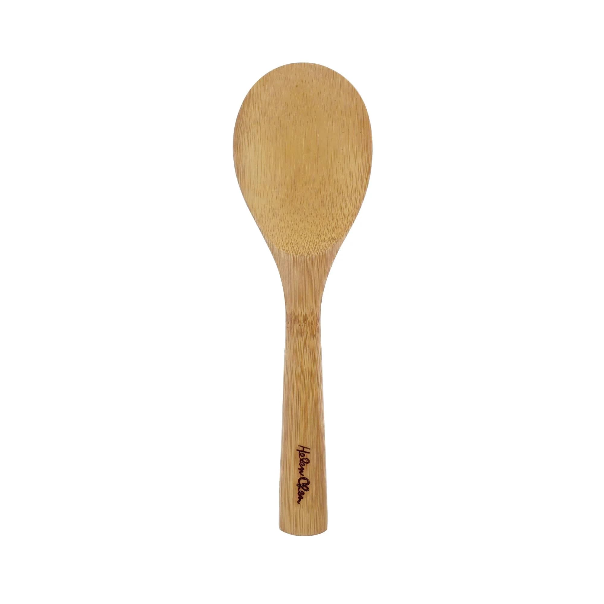 Helen's Asian Kitchen Bamboo Pierced Spoon 30cm (12-Inch) | Stir, Mix, Drain & Serve Foods — Bamboo