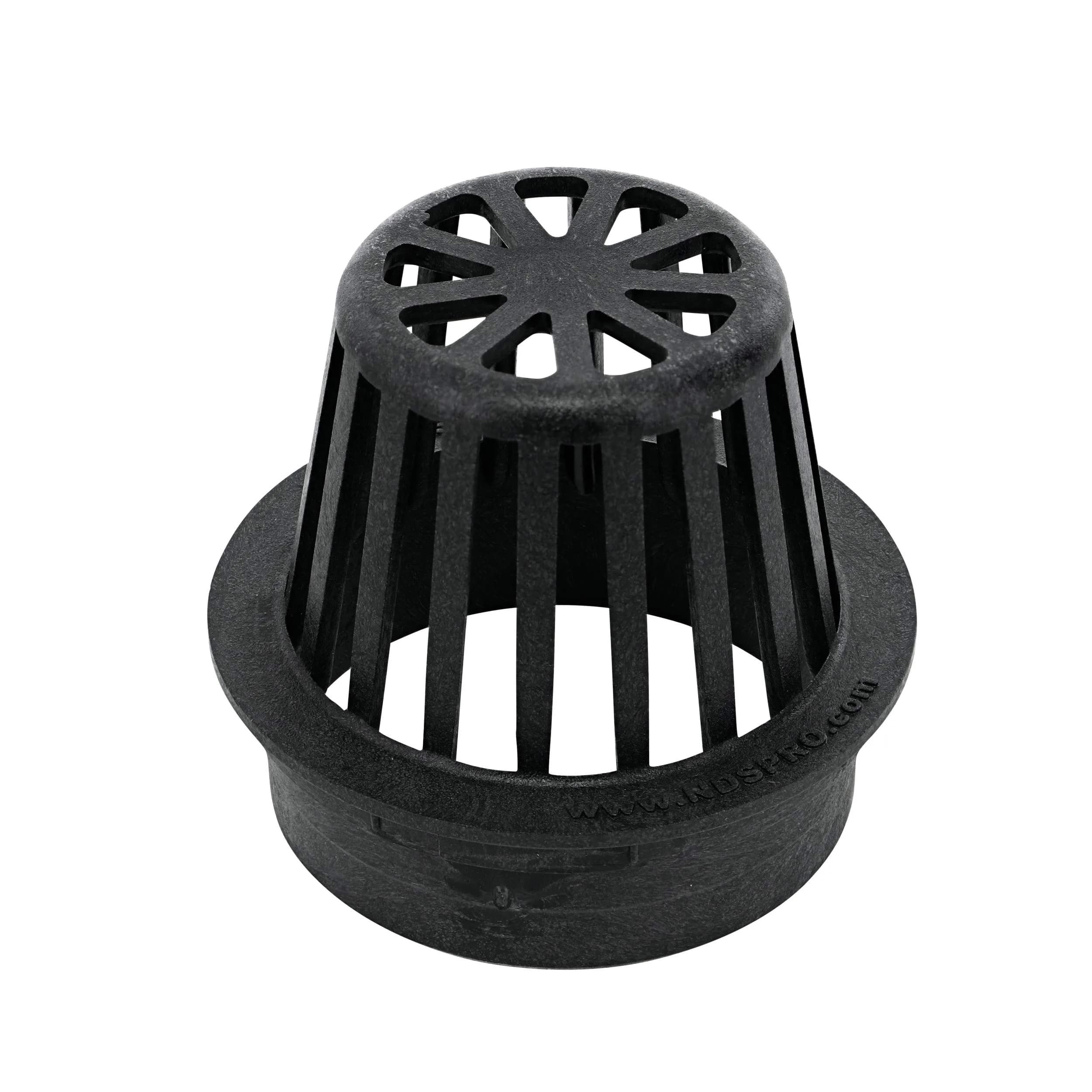 NDS 78A* 4-Inch Round Atrium Drain Grate Cover | 66 GPM Flow, Black, UV Resistant - main product image
