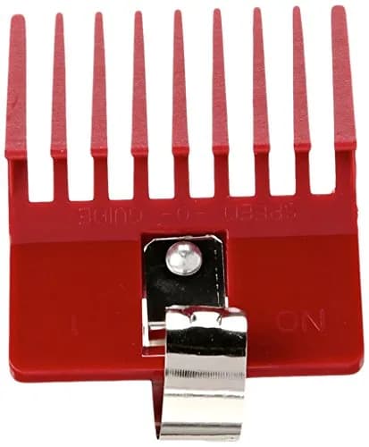 Speed O Guide No 1 Clipper Comb, Red | Precise Cut & Universal Fit for All Clippers thumbnail 2