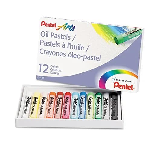 Pentel Arts Oil Pastels 12 Color Set (PHN-12) 0.44 kg (0.97 lb) | Certified AP Non-Toxic thumbnail 1