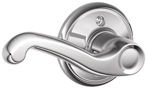 SCHLAGE Flair Non-Turning Dummy Door Handle, Left Handed, Bright Chrome | Decorative, Durable, Easy to Install thumbnail 1