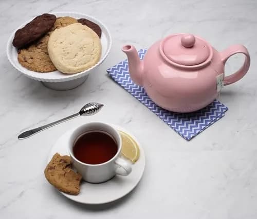 RSVP International Stoneware Teapot Collection, Microwave & Dishwasher Safe, 42 oz, Pink thumbnail 6