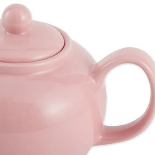 RSVP International Stoneware Teapot Collection, Microwave & Dishwasher Safe, 42 oz, Pink thumbnail 2