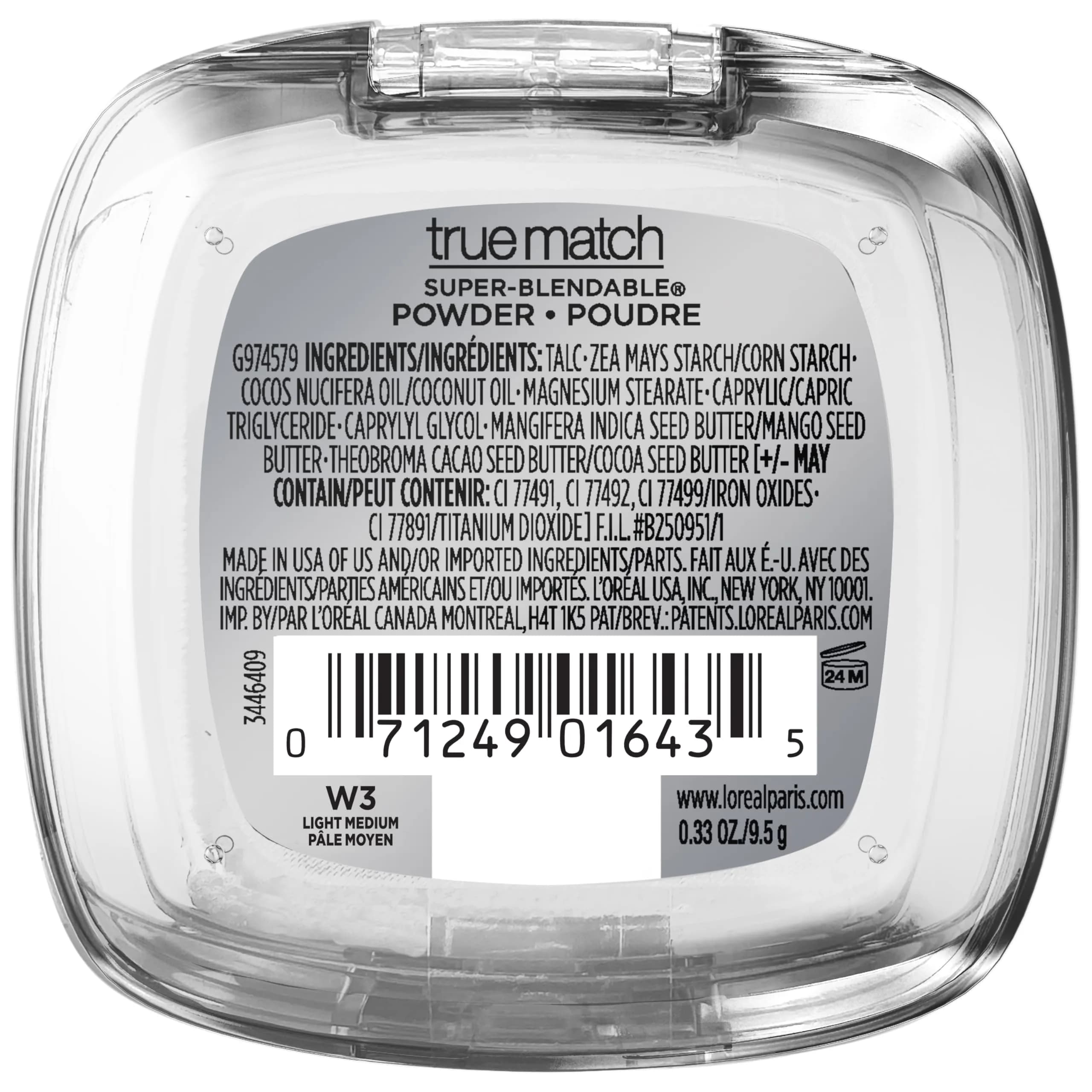 L'Oreal Paris True Match Super Blendable Oil-Free Powder Foundation W3 Light Medium 0.33 oz | Matches Skin Tone & Texture - view 8