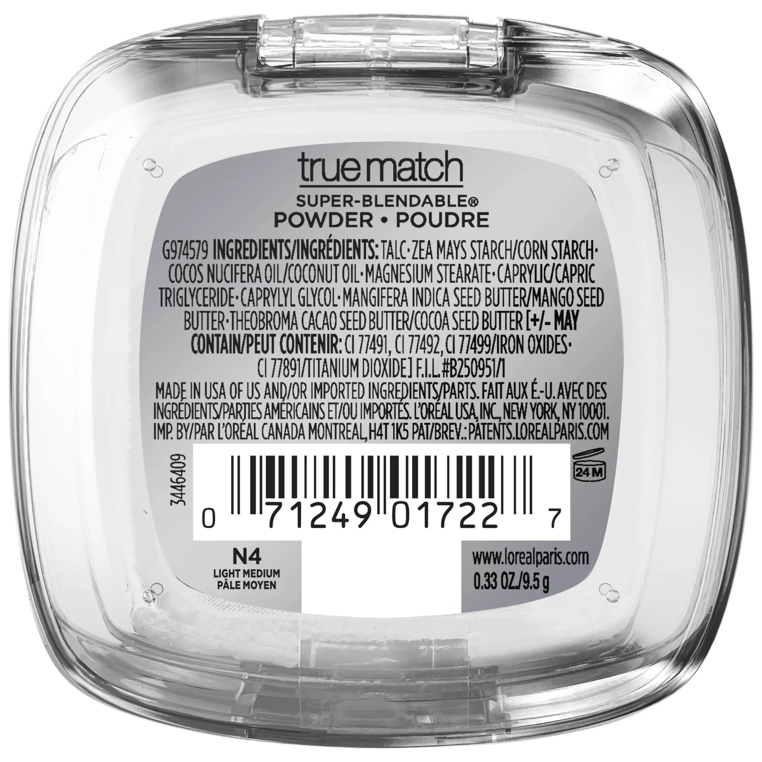 L'Oreal Paris True Match Super Blendable Oil-Free Powder Foundation N4 Light Medium 0.33 oz | Matches Skin Tone & Texture - view 7
