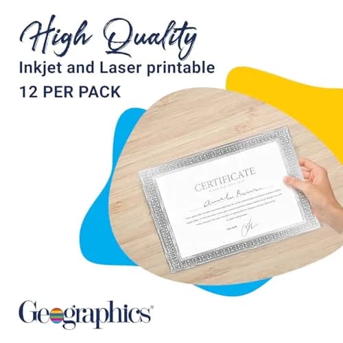 Geographics Award Certificate Paper - Silver Foil Flourish Border 12 Sheets (8.5 x 11 in) thumbnail 3
