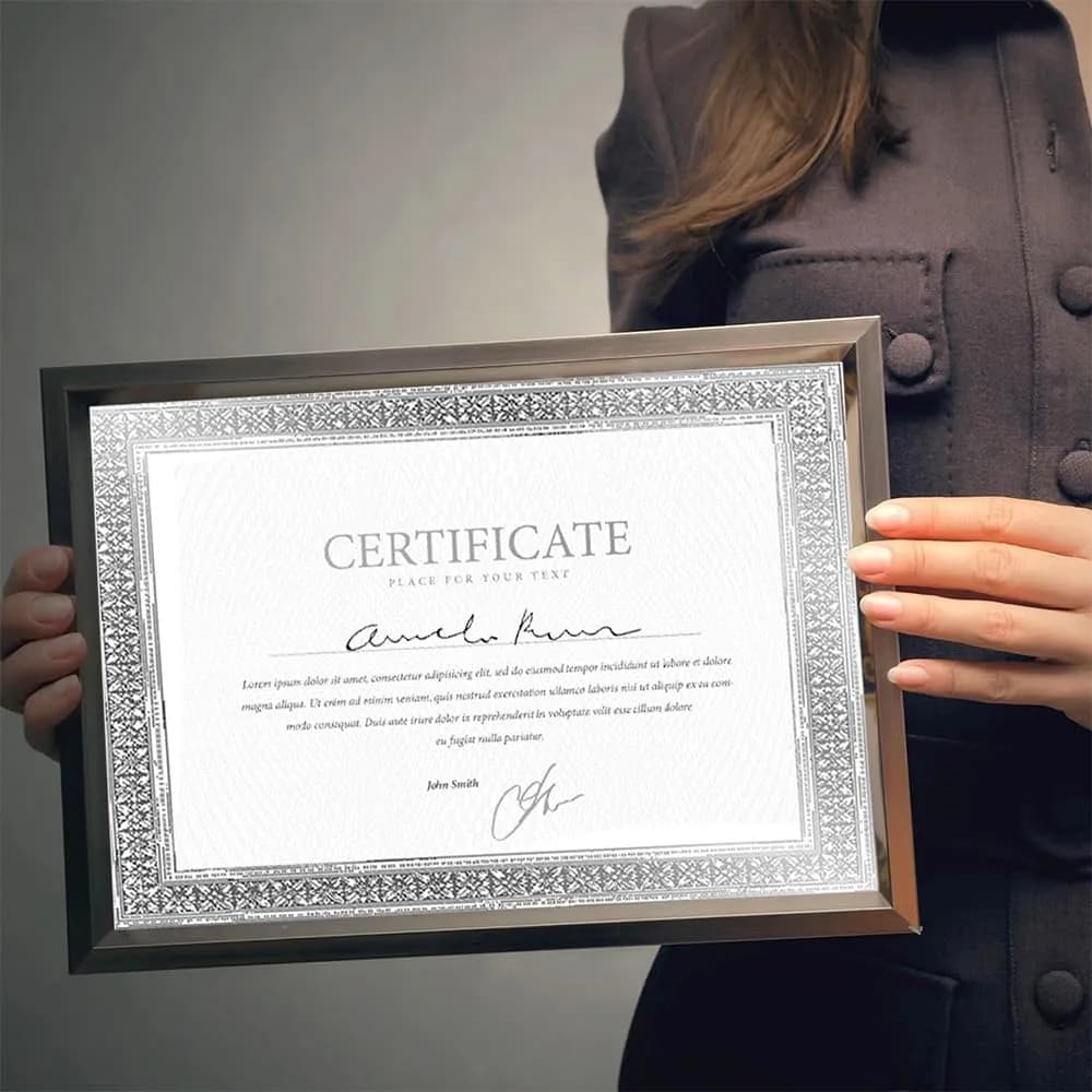 Geographics Award Certificate Paper - Silver Foil Flourish Border 12 Sheets (8.5 x 11 in) - view 4