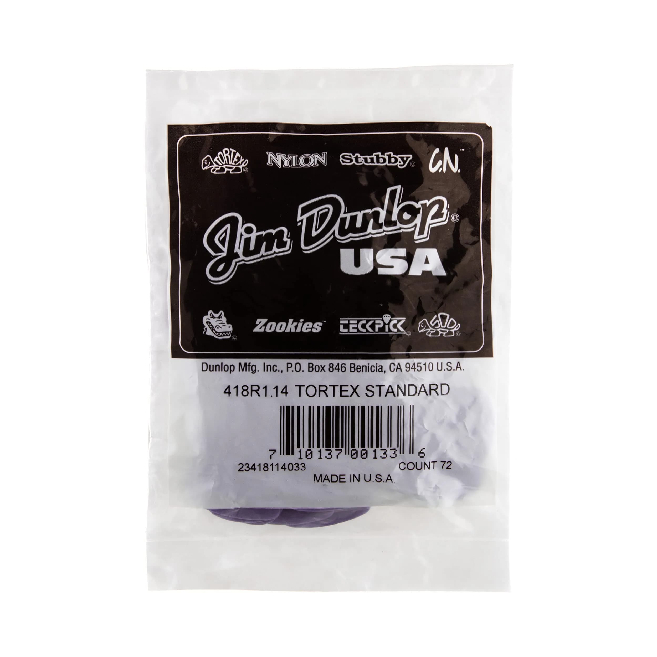 Jim Dunlop Tortex Standard Guitar Picks 1.14mm Purple | 72 Pack - view 9