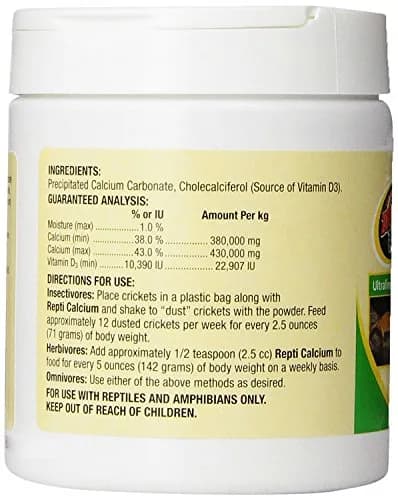 Zoo Med Reptile Calcium with Vitamin D3 Powder 227 g (8 oz) | Essential for Reptile Bone Health thumbnail 2