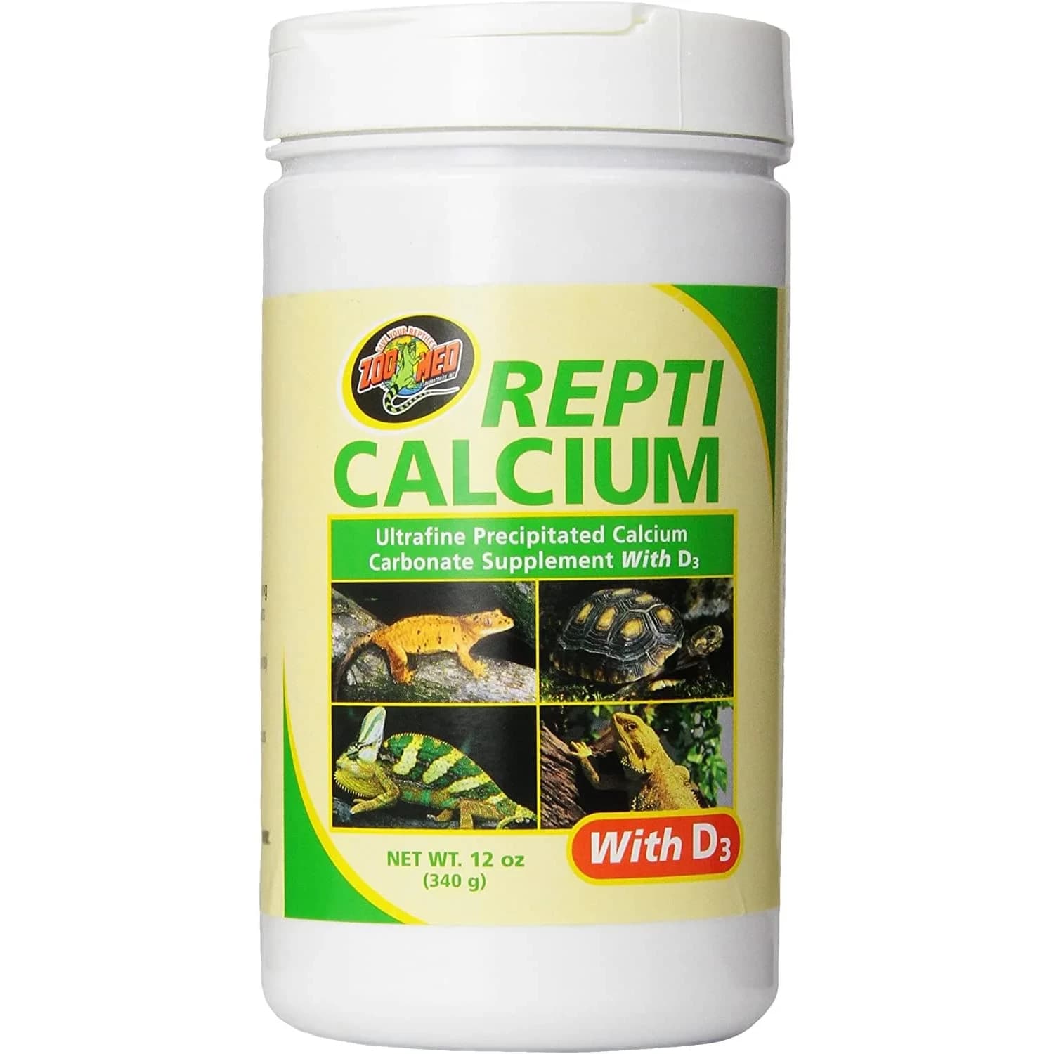 Zoo Med Reptile Calcium with Vitamin D3 Powder 340g (12 oz) | Bio-available Calcium Supplement for Reptiles - main product image