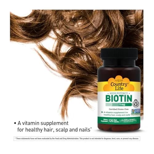 Country Life Biotin 5 mg Vegan Capsules | Supports Hair & Nails, Gluten-Free, Non-GMO thumbnail 2
