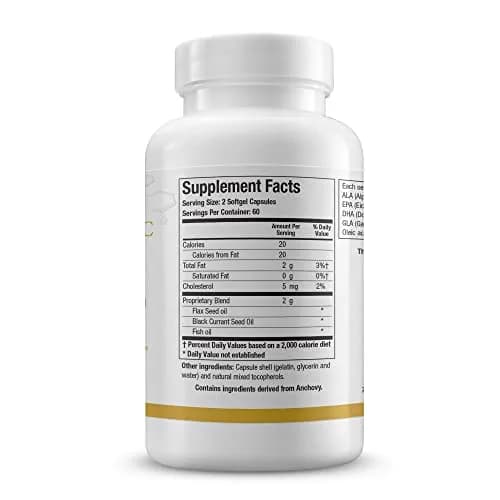 BIOTICS RESEARCH Optimal EFAs-BC, Triple Omega 3 6 9 Fatty Acids 120 Softgels | Heart, Brain & Joint Support thumbnail 3