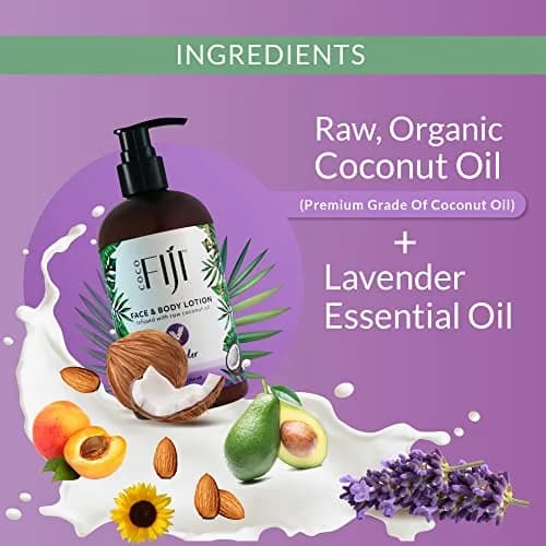 Organic Fiji Coconut Oil Infused Face & Body Lotion 12 oz | Deep Moisturizer for Sensitive Skin thumbnail 6