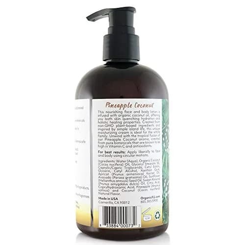 Organic Fiji Coconut Face & Body Lotion 12 oz | Deep Moisturizer for Dry & Sensitive Skin thumbnail 2