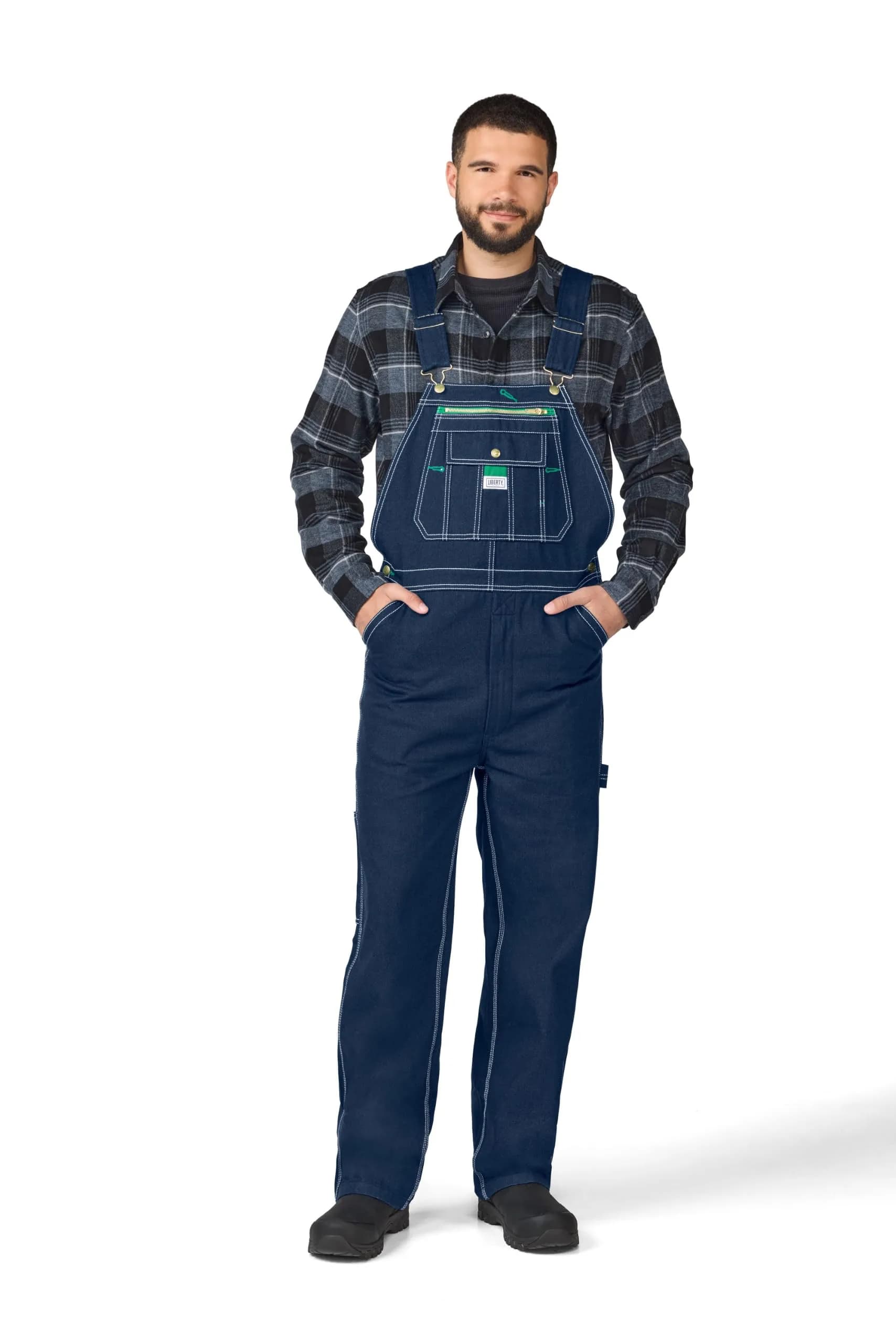 Liberty Rigid Denim Bib Overall 46W x 29L | Durable 100% Cotton Workwear - main product image