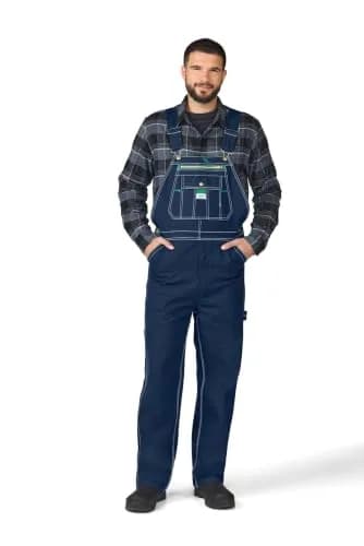 Liberty Rigid Denim Bib Overall 46W x 29L | Durable 100% Cotton Workwear thumbnail 1