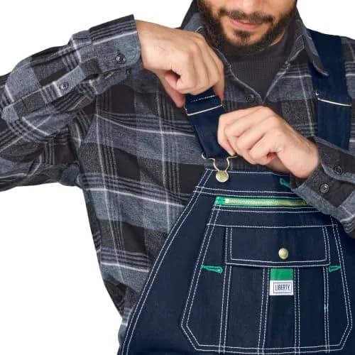 Liberty Rigid Denim Bib Overall 46W x 29L | Durable 100% Cotton Workwear thumbnail 4