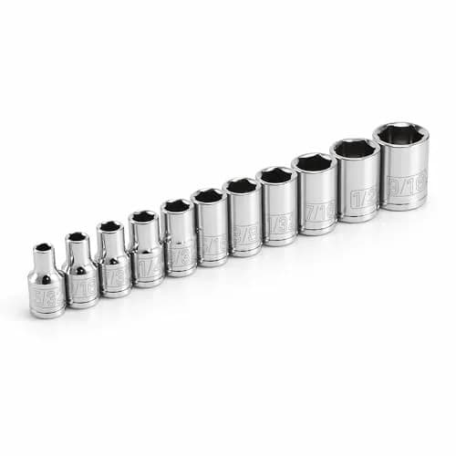 Powerbuilt 11 Piece 1/4-Inch Drive SAE Socket Set 5/32-9/16 Inch | Chrome Vanadium, Long-Lasting (70-120 chars) thumbnail 1