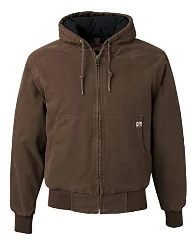 DRI Duck Cheyenne Men's Cotton Canvas Hooded Work Jacket, 5020, 2XLarge-Tall, Charcoal | Durable Cotton Canvas Workwear thumbnail 1