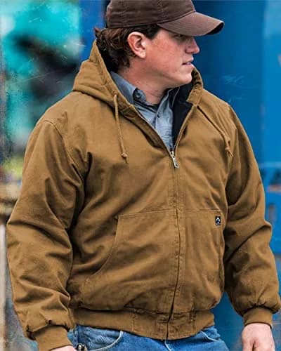 DRI Duck Cheyenne Men's Cotton Canvas Hooded Work Jacket, 5020, 2XLarge-Tall, Charcoal | Durable Cotton Canvas Workwear thumbnail 2
