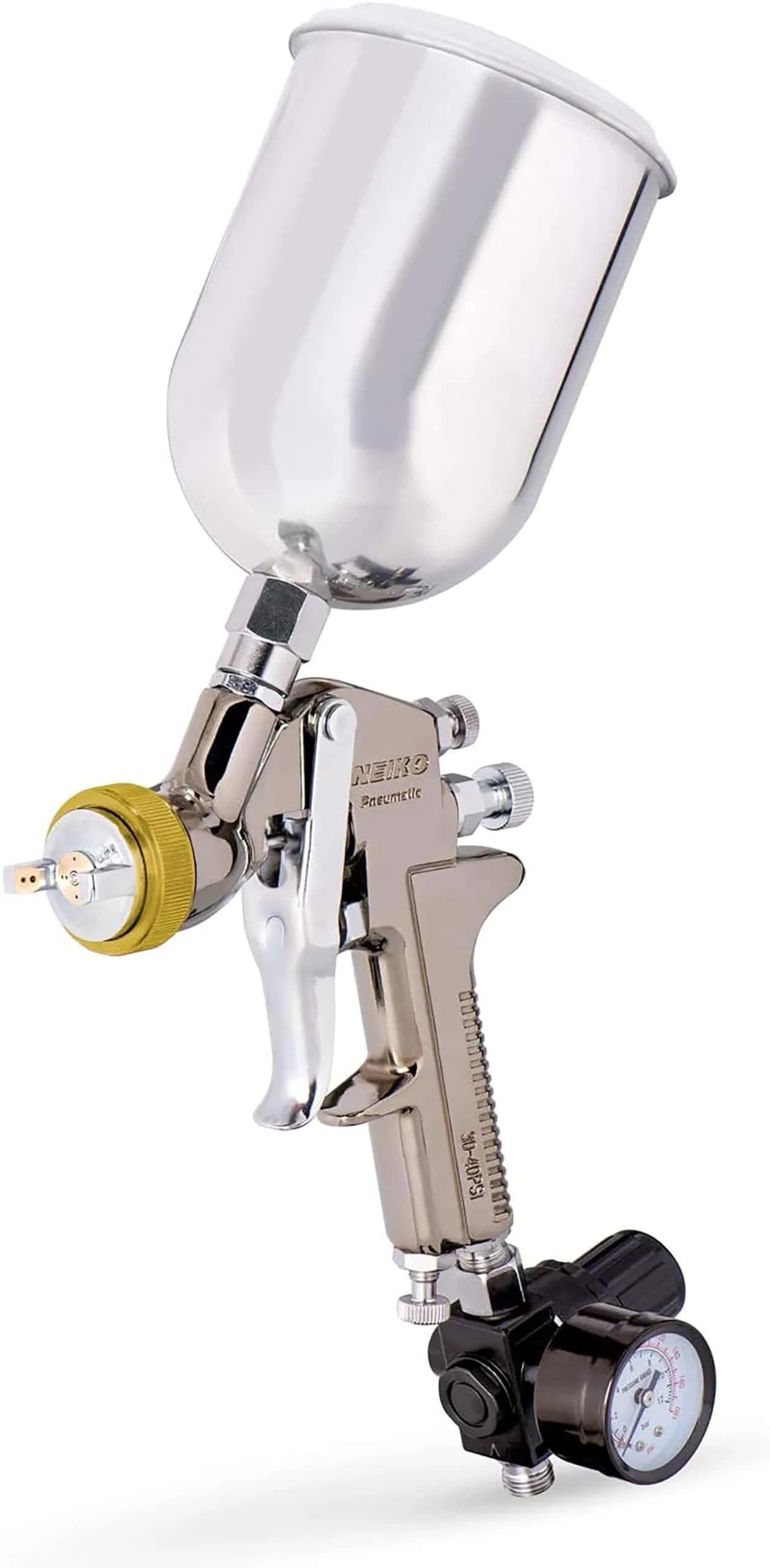 NEIKO 31215A HVLP Spray Gun Paint Sprayer, 1.7 mm Spray Paint Gun, Nozzle Size 600 cc Air Gauge Regulator, Auto Paint Spray Gun, HVLP Spray Gun Kit thumbnail 1