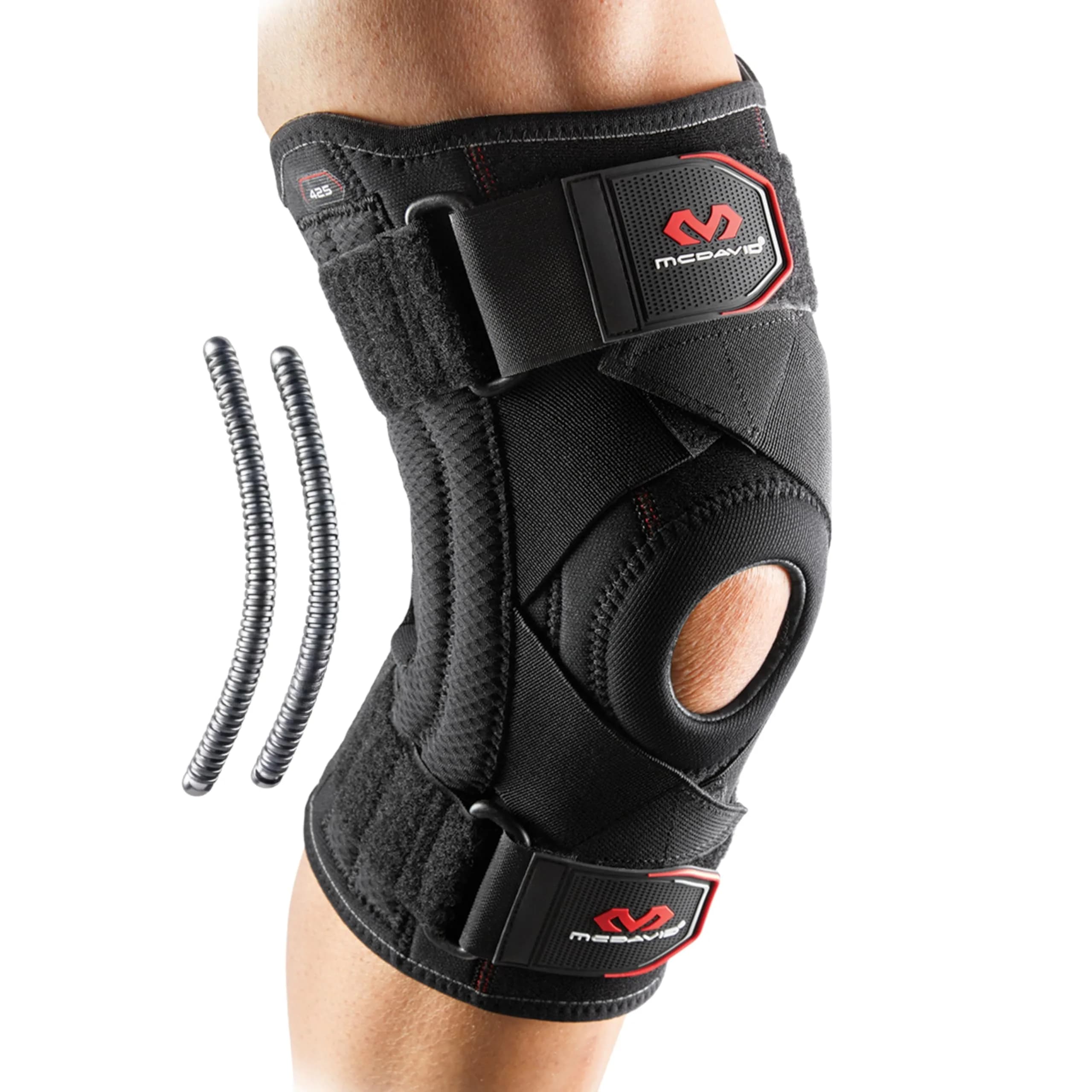 McDavid Knee Brace Support with Side Stays & Cross Straps, Black, 270g (0.6lb) | FDA Approved Orthopedic Brace for Men & Women - main product image