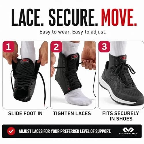 McDavid Adjustable Ankle Brace for Women Men | Support & Recovery, Breathable, Durable, Lace Up, Fits Left or Right thumbnail 3