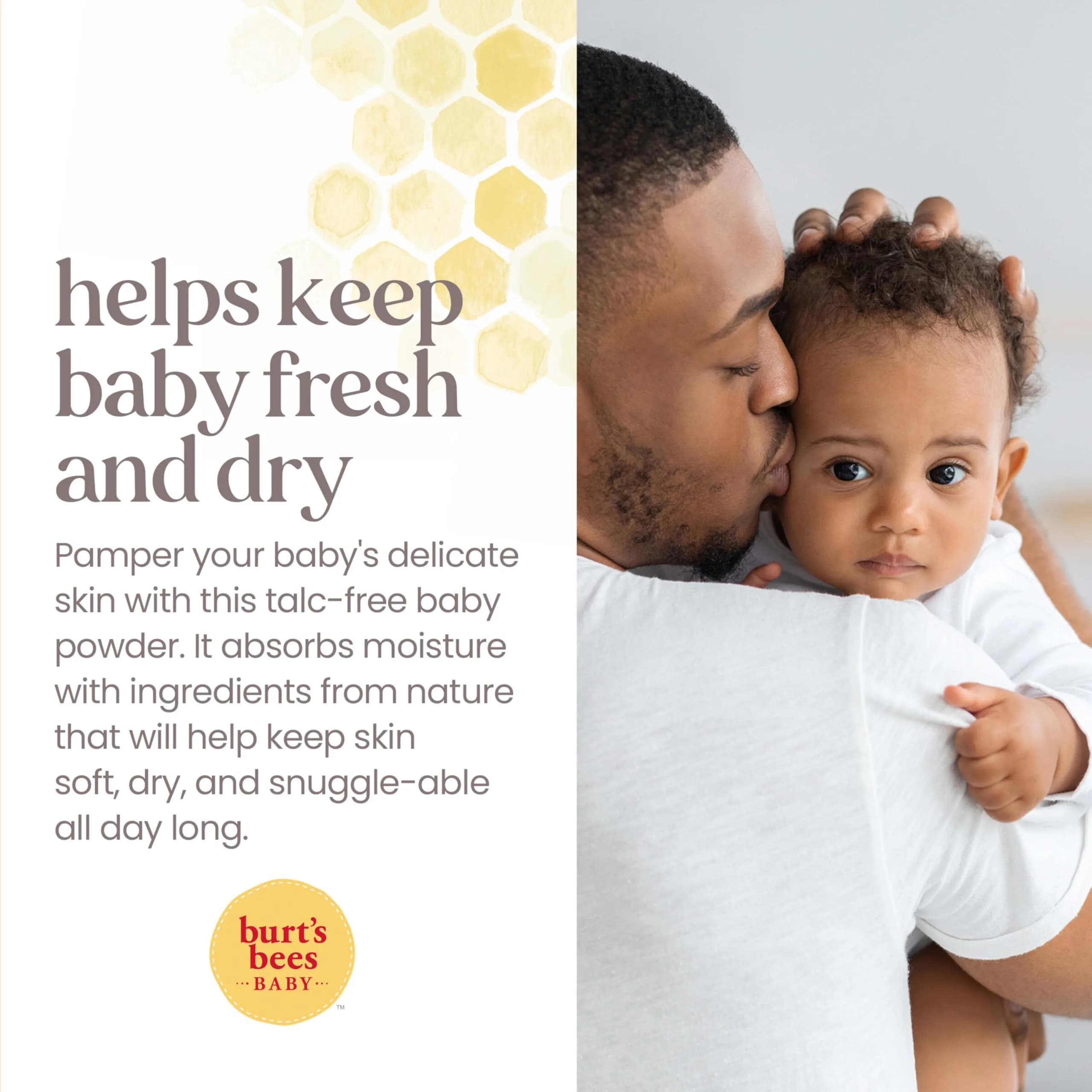 Burt's Bees Baby Dusting Powder, Talc-Free, 7.5 oz (212 g) | 100% Natural Origin Cornstarch Formula - view 4