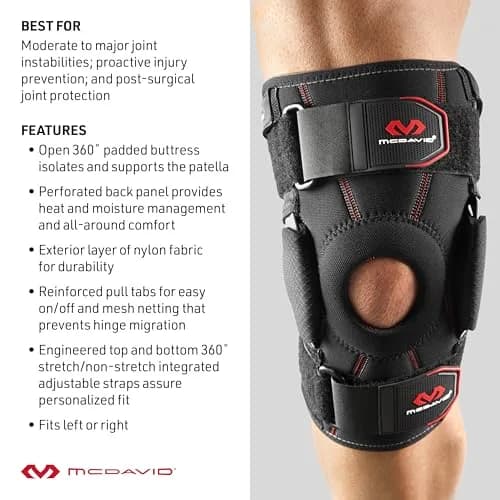 McDavid Hinged Knee Brace for Men & Women | Maximum Support & Compression for Stability & Recovery thumbnail 5