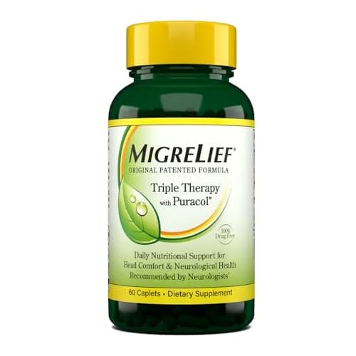 MigreLief Original Triple Therapy with Puracol 60 Caplets | Nutritional Support for Migraine Relief thumbnail 1