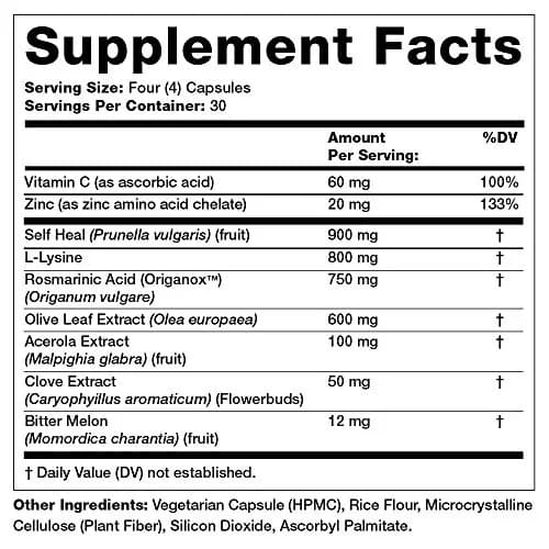 Olympian Labs Herp-eeze Next Generation Immune Support Capsules 120 Count (120 Count) thumbnail 3