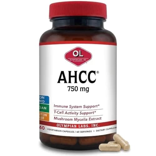 Olympian Labs Premium AHCC Supplement–750mg of AHCC per Capsule–Supports Immune Health, Liver Function, and Natural Killer Cell Activity- 60 Caps thumbnail 1