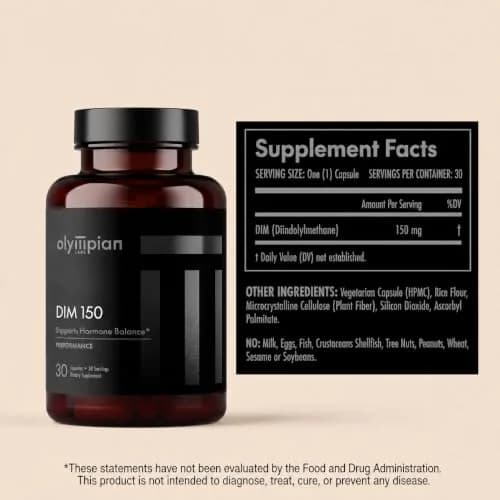 Olympian Labs DIM 150mg - Diindolylmethane Supplement Capsules for Hormone Balance, Clear Skin, PCOS Support, 30 Capsules thumbnail 2