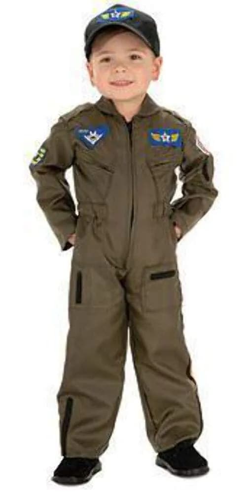 Rubies Jr. Fighter Pilot Costume for Kids | Authentic Aviator Dress-up in Large Size