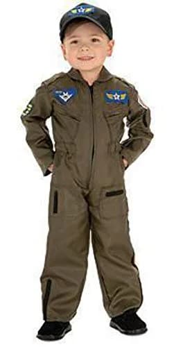 Rubies Jr. Fighter Pilot Costume for Kids | Authentic Aviator Dress-up in Large Size thumbnail 1