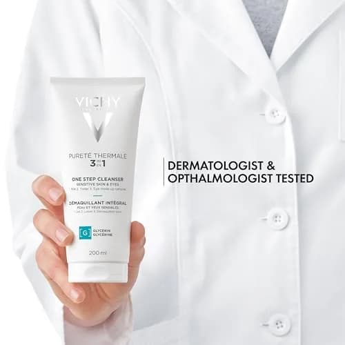 VICHY Pureté Thermale One Step Cleanser for Sensitive Skin 200ml (6.76 Fl Oz) | Gentle 3-in-1 Face Wash & Makeup Remover thumbnail 4